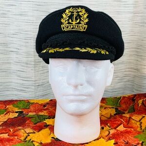 Aegean black and gold Greek “Captain” Fisherman Cap.